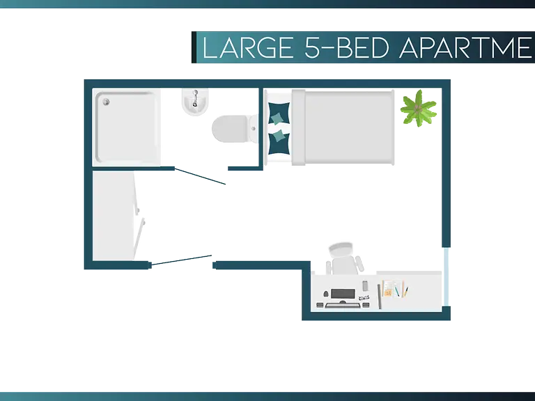5 Bed Apartment Larger Room - image 8