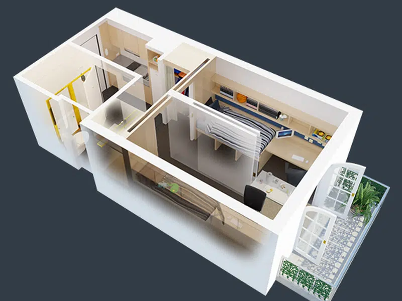2 Bedroom Apartment Studio With Balcony photo 1